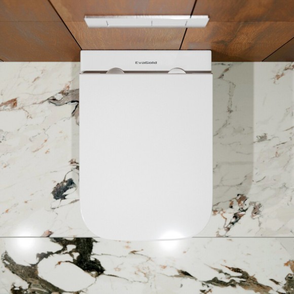 Унитаз подвесной K402 безободковый, сиденье тонкое ДП, крепления 