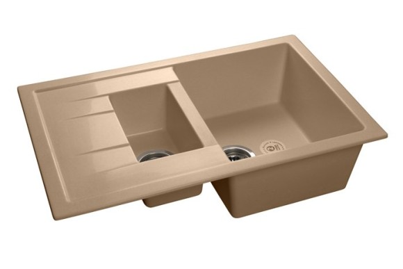 GRANFEST Мойка QUADRO 775KL  1,5-чаши+крыло 765*495мм топаз арт.GF-