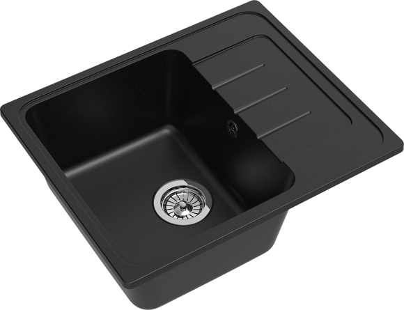 EWIGSTEIN Мойка ELEGANT 45F  1-чаша+крыло 580*480мм черный арт.EW-