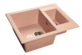 GRANFEST Мойка QUADRO 610K  1,5-чаши 610*500мм светло-розовый арт.GF-