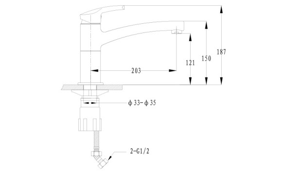 EWIGSTEIN Смеситель для кухни Литой D-40мм иней арт. EWIGSTEIN Смеситель для кухни Литой D-40мм иней арт.