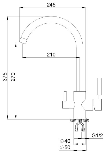 3168, XРОМ/ПИРИТ, СМЕСИТЕЛЬ КУХОННЫЙ