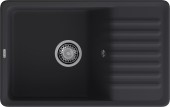 GRANFEST Мойка QUARZ 72  1-чаша+крыло 760*480мм черный арт.GF-ZW-