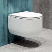 Унитаз подвесной K405T безободковый с круговым смывом, сиденье тонкое ДП, крепления 