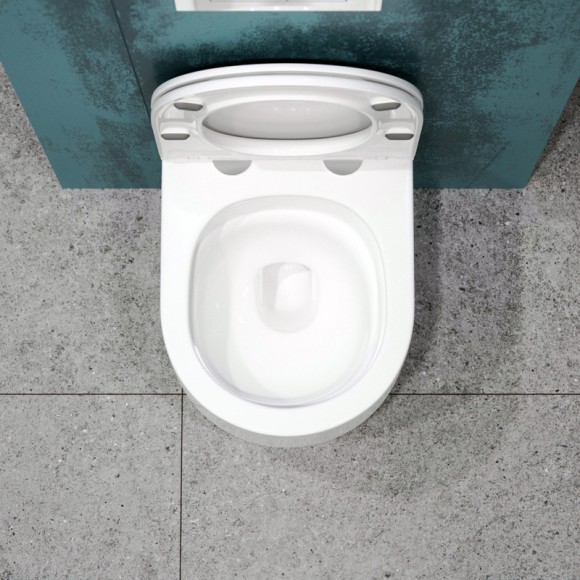 Унитаз подвесной K405T безободковый с круговым смывом, сиденье тонкое ДП, крепления 