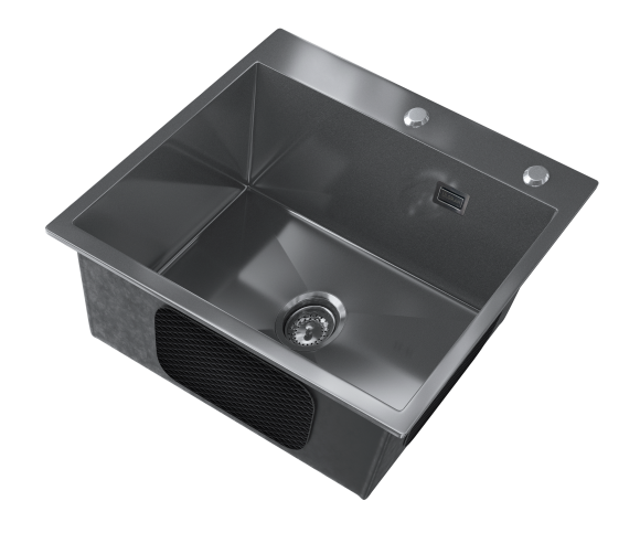 Мойка ULGRAN STEEL 500 Х 450, черная брашированная сталь