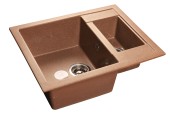 GRANFEST Мойка QUADRO 610K  1,5-чаши 610*500мм терракот арт.GF-