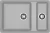 GRANFEST Мойка LEVEL 760K  1,5-чаши 760*500 серый арт.GF-