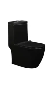 Унитаз-моноблок 5005BM безободковый, черный матовый, сиденье тонкое ДП, арматура(с гофрой и подводкой) 