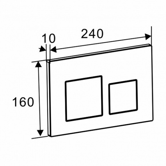 Кнопка смыва EvaGold 05, пластик квадрат хром для инсталляции EvaGold 400 и EvaGold 500 