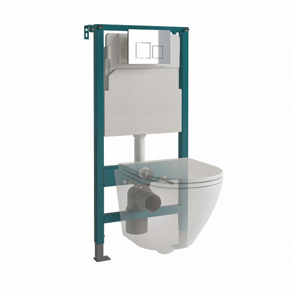 Кнопка смыва EvaGold 05, пластик квадрат хром для инсталляции EvaGold 400 и EvaGold 500 