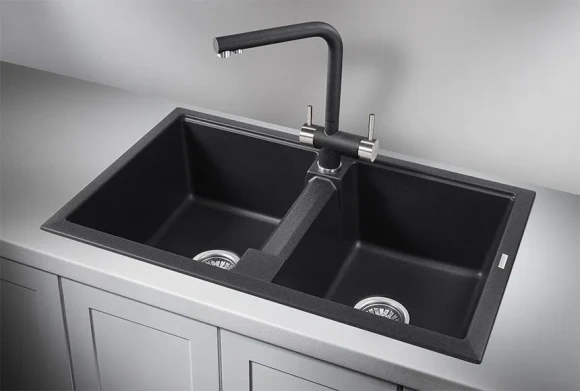 8101, ЧЁРНЫЙ, кухонная мойка, кварц
