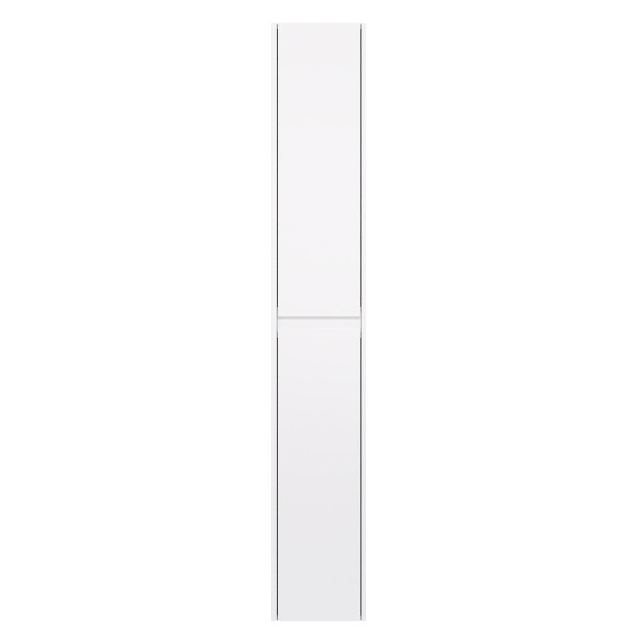 Пенал SLIM, 30 см, подвесной/напольный, универсальный, 2 дверцы, 4 стеклянные полки, белый глянец