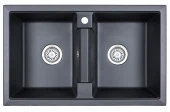8101, ШВАРЦ (чёрный металлик), кухонная мойка, кварц