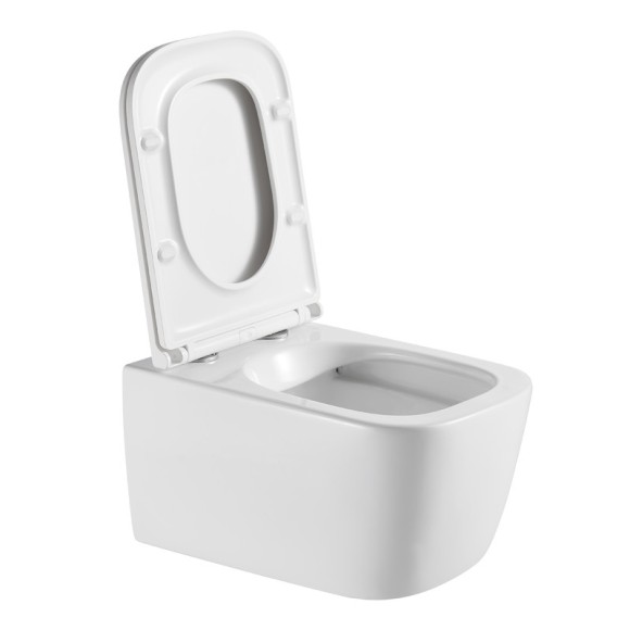 Унитаз подвесной K406 безободковый, сиденье тонкое ДП, крепления 