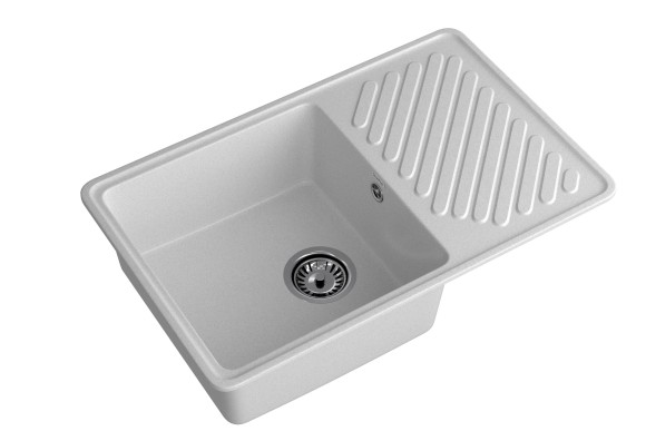 GRANFEST Мойка QUARZ 52  1-чаша+крыло 760*480мм серый арт.GF-ZL-