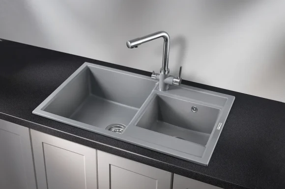 8201, АЛЮМИНИУМ, кухонная мойка, кварц