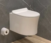 Унитаз подвесной K51 безободковый, сиденье тонкое ДП, крепления 