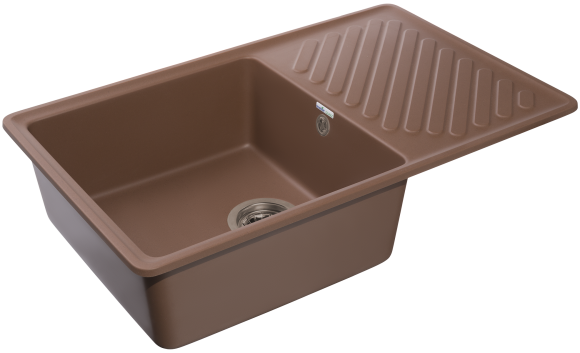 GRANFEST Мойка QUARZ 52  1-чаша+крыло 760*480мм терракот арт.GF-ZL-