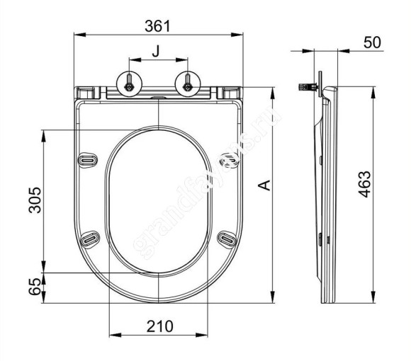 Сиденье ДП с доводчиком для унитаза T1083 (подходит K43,705,T1016,T1060) 