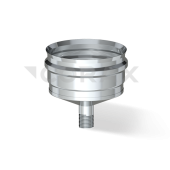 Заглушка с конденсатоотводом (нерж. сталь0,5мм) Ф100 внеш. Заглушка с конденсатоотводом (нерж. сталь0,5мм) Ф100 внеш.