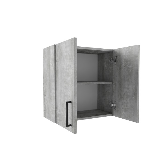 600 Шкаф навесной для посуды с полкой - Цемент светлый 600 Шкаф навесной для посуды с полкой - Цемент светлый