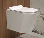 Унитаз подвесной SM9315 безободковый, сиденье тонкое ДП, крепления 