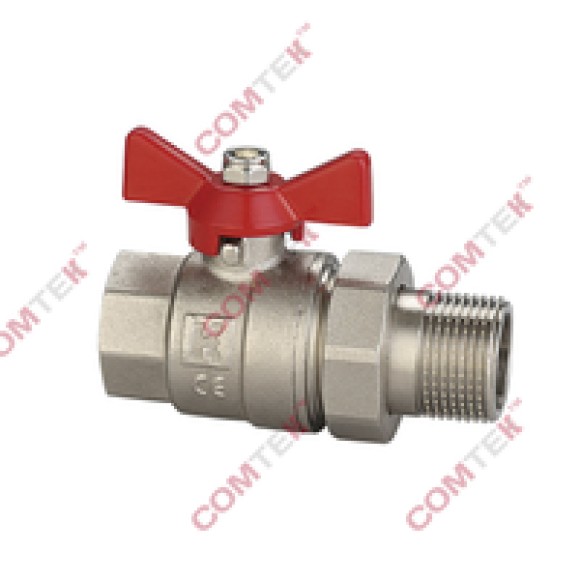 Кран шаровый 3/4" ВР х 3/4" НР "бабочка" Comtek