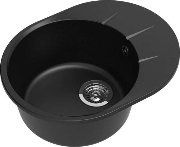 EWIGSTEIN Мойка RUND 45F  1-чаша+крыло 580*450мм черный арт.EW-