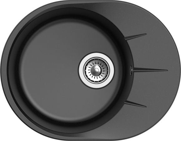 EWIGSTEIN Мойка RUND 45F  1-чаша+крыло 580*450мм черный арт.EW-