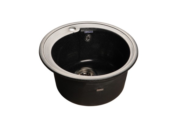 GRANFEST Мойка RONDO 450  1-чаша D-443мм черный арт.GF-