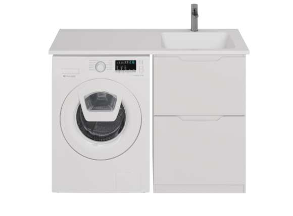 Тумба Bona, 60 см, напольная, 2 ящика, белый глянец