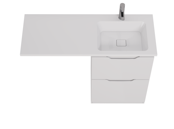 Тумба Bona, 60 см, напольная, 2 ящика, белый глянец