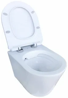 Унитаз подвесной K47 безободковый, сиденье тонкое ДП, крепления 