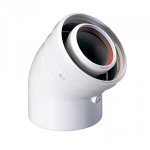 Отвод коаксиальный 45* М/F d80/125