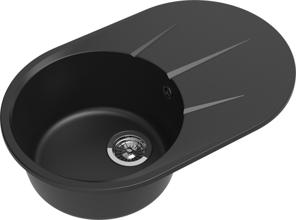EWIGSTEIN Мойка RUND 50F  1-чаша+крыло 750*480мм антрацит арт.EW-