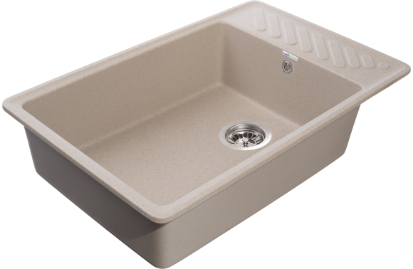 GRANFEST  Мойка QUARZ 51  1-чаша+крыло 760*480мм песочный арт.GF-ZL-