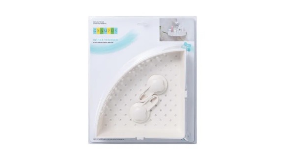 Полочка угловая одноэтажная Grampus Blonde, GR-7086, белая