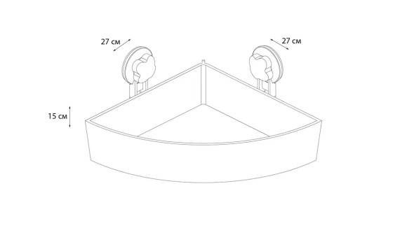 Полочка угловая одноэтажная Grampus Blonde, GR-7086, белая