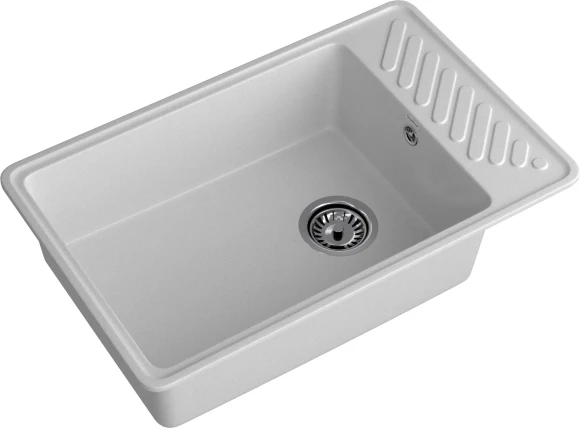 GRANFEST  Мойка QUARZ 51  1-чаша+крыло 760*480мм серый арт.GF-ZL-