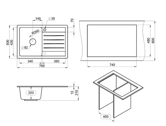 7602, БЕЛЫЙ, кухонная мойка, СтандАРТ кварц 7602, БЕЛЫЙ, кухонная мойка, СтандАРТ кварц