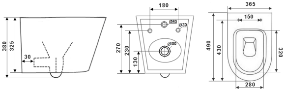 Унитаз подвесной TIMO INARI TK-503MB (490*380*365)