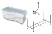Комплект Акриловая ванна TIMO VINO1590L 150*90*66+Каркас + Слив-перелив+Фронтальная панель+Торцевая панель