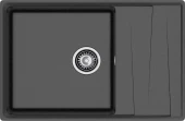 GRANFEST Мойка LEVEL 760L  1-чаша+крыло 760*500 черный арт.GF-
