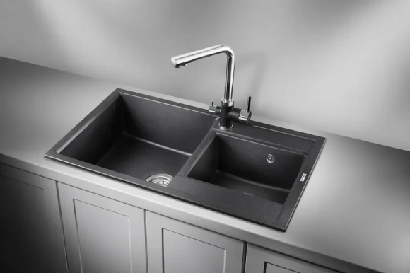 8201, ЧЁРНЫЙ, кухонная мойка, кварц