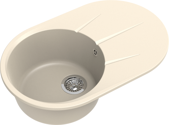 EWIGSTEIN Мойка RUND 50F  1-чаша+крыло 750*480мм крем арт.EW-