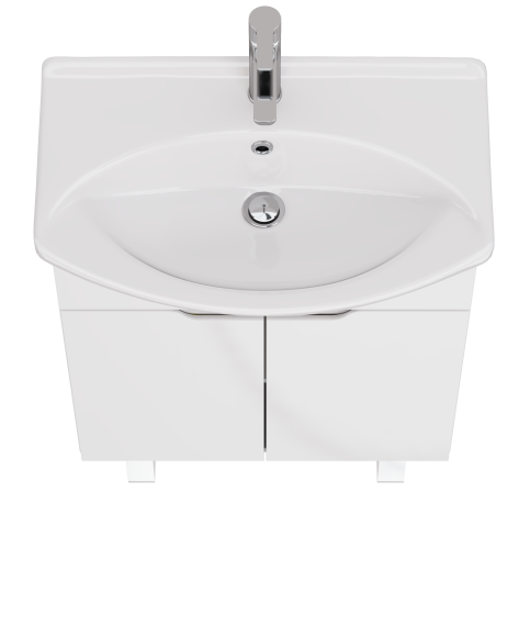 Тумба DAVID D, 65 см , подвесная/напольная,2 дверцы, белый глянец, под ум. Лагуна 65