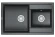 8201, ШВАРЦ (чёрный металлик), кухонная мойка, кварц
