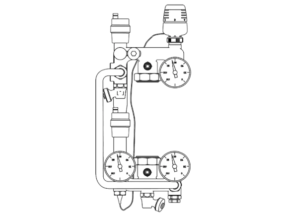 Узел смесительный Royal Thermo RoyalMix без насоса 1" Узел смесительный Royal Thermo RoyalMix без насоса 1"