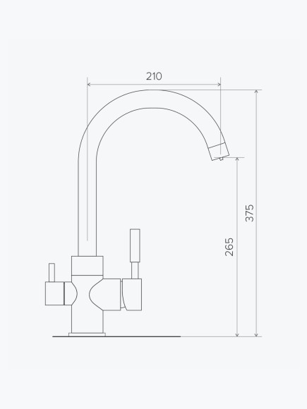 Смеситель кухонный TOLERO Элара Дуо (Сер. Мет №001)